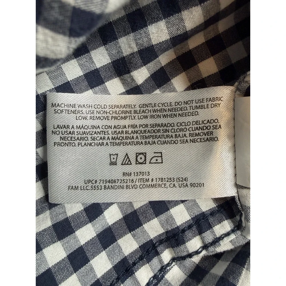 Banana‎ Republic Shirt Mens Large L Dark Blue White Plaid Slim Fit Button Up